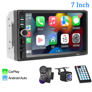 HIPPCRON 2din Car Radio Bluetooth Audio MP5 Multimedia Video Player CarPlay Android Auto 7" Touch Screen FM AUX Mirror Link 12V