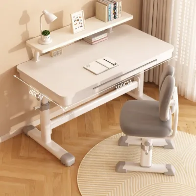 Adjustable Height Kids Study Desk & Chair Set Simple Writing Table