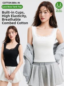 Summer Thin Cotton Camisole Vest Women Lace Underwear