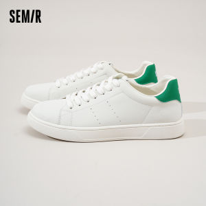 Semir Mens Thick Bottom Versatile Trendy Shoes Casual Sports Board Shoes White Sneakers Comfortable All-Season round Toe