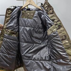 Mens Camouflage Cotton Jacket Heat Reflection Winter Cold Proof Outdoor Camping Travel Gear Military Fan Clothing Training Suit