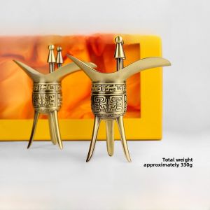 Antique Bronze Wine Cup Business Gifts White Liquor Basin Ornamental Drinkable Antique Wine Cup Home Decorations