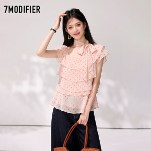 7.Modifier | Áo Sơ Mi Đa Năng Xếp Ly Dập Vai Chấm Bi