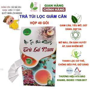 Hộp 40 gói trà túi lọc giảm cân đẹp da Bảo Khang đồ uống giảm cân trà lá sen chè vằng gạo lứt bí đao đỗ đen khổ qua cỏ ngọt