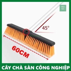 Chổi chà sàn công nghiệp vệ sinh tấm pin năng lượng mặt trời sợi cước nhựa PP kích thước 45cm 60cm tay cầm dài 151cm