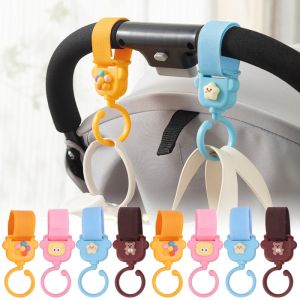 Cartoon Baby Stroller Hook Clothes Drying Pole Hanging Bag Multifunctional 360 Degree Rotating Handcart Accessories Velcro Hook