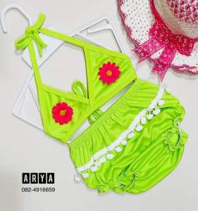 ชุดว่ายน้ำเด็ก (รหัสR01) Bikini ทูพีช อายุประมาณ 6-24เดือน หรือประมาณ 5-12กิโล สีสวยน่ารัก ราคาถูก เด็กหญิง