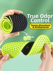 LINGMIAO | Antibacterial Odor Removal Sweat Absorbent Breathable Thin Mens Shoe Insoles