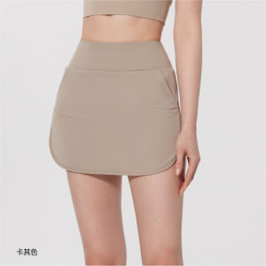 New Thin Sports Half Skirt Yoga Skirt Running Tennis Skirt Womens Fake Two-Piece Quick Dry Fitness Skirts Breathable Elastic