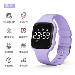 High School Girls Sports Electronic Watch Waterproof Silicone Band LED Display Digital Watch for Middle And Primary School Students
