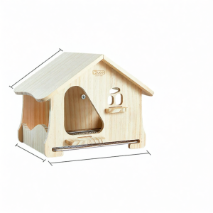 Yee | Seasonal Universal Parrot Nest Wooden House with Pull-out Stainless Steel Bottom Net for Play and Shelter