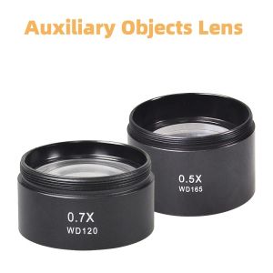 SIKO Microscope Auxiliary Objective Lens 0.5X WD165mm 48mm Thread Stereo Zoom Barlow Lens for Microscope Camera Soldering Repair