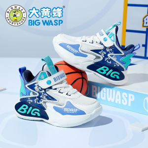Big Wasp Boys Running Shoes Cotton Mesh Breathable Anti-Slip Wear-Resistant Sport Shoes for Autumn Winter Childrens Footwear