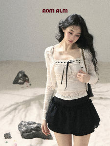 SHAOYEYAN | Lace Hollow Summer Tee Female Short Set