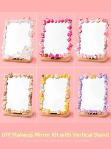 XICAI | DIY Creative Figure Cream Clay Decorative Wooden Folding Mirror Kit