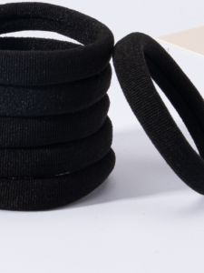 Dây Buộc Tóc Đàn Hồi Cao Dây Thun Bền Cho Phụ Nữ Dây Buộc Tóc Đuôi Ngựa Dày Màu Đen Dây Buộc Tóc Bằng Da Mới 2024