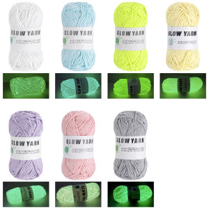 QJH | Knitting Yarn Crochet Glow in The Dark Chunkys Yarn Hand Making Luminous Fine Yarn Wool Knitted Yarn 50g