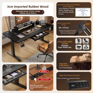 QIANTONG | Electric Lifting Drawer Wooden Desk