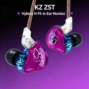 KZ | KZ ZST Color Hybrid Banner Armature Band Dynamic In Ear Earbuds 1BA+1DD HiFi Earbuds KZ In Ear Earbuds Wired Earbuds IEM Earbuds