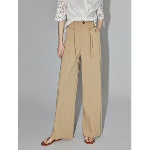 Elle | Design Drawstring High Waist Wide Leg Casual Pants