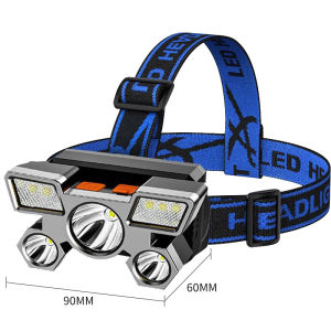 Đèn Pha Di Động 5LED Có Thể Sạc Lại Bằng USB Với Pin Tích Hợp Đèn Cắm Trại Câu Cá Đèn Pin Chiếu Sáng Làm Việc