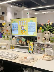 Girls Bring In Wealth and Treasure-Station Desktop Renovation Handy Gadget Storage Box Elevated Rack Storage Rack Office Desk Good Stuff