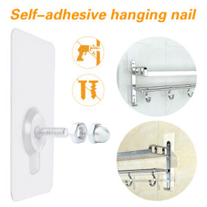 【Free Shipping】Non Marking Screw Stickers Punch Free Strong Adhesive Hooks Picture Frames Wall Hanging Nail Stickers