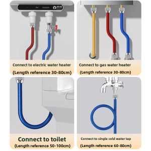 MONLEYTA | High Pressure Resistant 304 Stainless Steel Wavy Pipe For Water Connection Gas Water Heater Connector Tube Heat Resistant