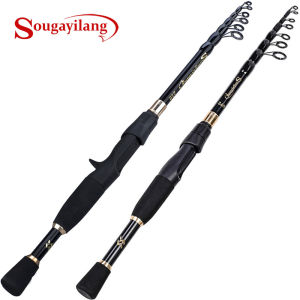 Sougayilang Telescopic Fishing Rod Ultralight น้ําหนัก SPINNING/Casting Fishing Rod คาร์บอนไฟเบอร์ 1.8-2.4 M Fishing Rod Tackle