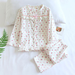 Vải Xô Cotton Mẫu Mỏng Xuân Hè Bộ Đồ Ngủ Trẻ Em Gia Đình Công Chúa Tay Dài Bé Gái Bộ Đồ Mặc Nhà Mát Mẻ Điều Hòa