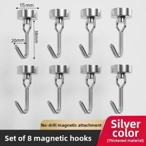 Hanging Magnetic Hooks No Drilling Wall Mounted Traceless Refrigerator Suitable Key Holder Creative Design