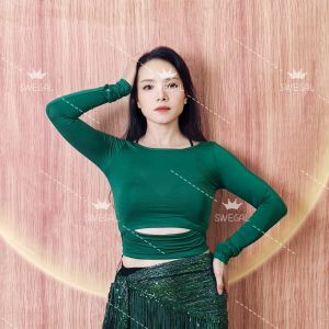 Bộ Đồ Tập Khiêu Vũ Bụng SWEGAL 2023 Quần Tua Rua Màu Đen Không Bó Eo Đồ Biểu Diễn Khiêu Vũ Bụng Modal Chất Liệu Cho Nữ