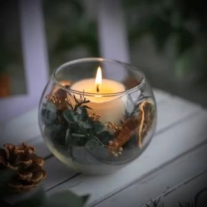 Cốc Đựng Nến / Đế Giá Đỡ Chân Nến Tealight Thủy Tinh Kiểu Dáng Quả Trứng QT Trang trí Để Bàn Sang Trọng