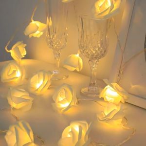 LED Rose Flower 3M/20 lights Christmas light belt Christmas tree decoration party DIY romantic decorative lights