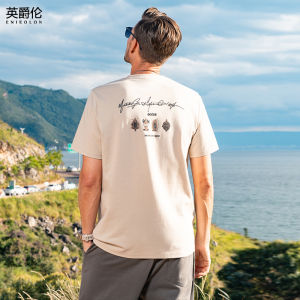 Áo Thun Cotton Lụa Tay Ngắn Mùa Hè Enjeolon in Hình Hoạt Hình Trượt Ván Lướt Sóng Mát Mẻ Bằng Lụa Băng Áo Thun Nam