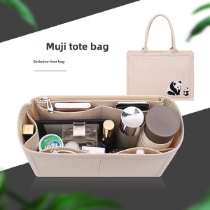 Pure Color Canvas Tote Bag Inner Storage Organizer Small Size for MUJI Bag Fabric Storage Pouch Home Organization Accessories