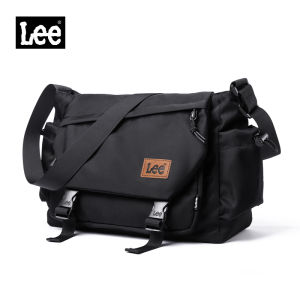 LEE Tas Laptop Messenger แฟชั่นสีดำสำหรับผู้หญิงผู้ชายเคสแบบพับปิดได้สะพายข้างกระเป๋าสะพายไหล่กันน้ำ Oxford 14 "กระเป๋าสะพายกลางแจ้งความจุขนาดใหญ่สมุดบันทึกสำหรับนักเรียนวิทยาลัยพร้อมกระเป๋ากันขโมย