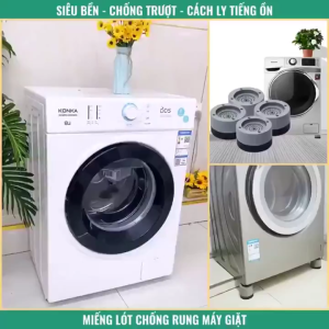 Bộ 4 miếng đế đệm cao su kê lót chân máy giặt tủ lạnh chống rung chống ồn