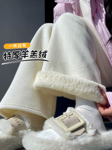 กางเกงขากว้างผ้ากำมะหยี่สไตล์เกาหลีเอวสูง กางเกงขายาวทรงหลวมสำหรับผู้หญิงในฤดูใบไม้ผลิและฤดูใบไม้ร่วง 2025 กางเกงขายาวทรงหลวมเนื้อผ้าโพลีเอสเตอร์