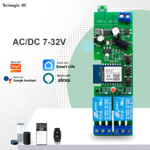1/2CH Wireless Switch Module Relay AC DC 7-32V 85-250V 12V 24V 220V APP Remote Control Alexa Google Home SmartLife For Tuya