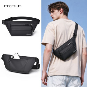 OTOHE Mens Chest Bag Waist Bag Large Capacity Shoulder Bag Wear-resistant Hip Belt Cross body Shoulder Pouch Purse Man Chest Bag Side Bag with Headphone Jack