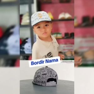 Topi anak karakter labubu bordir nama: Topi baseball anak karakter labubu bordir nama