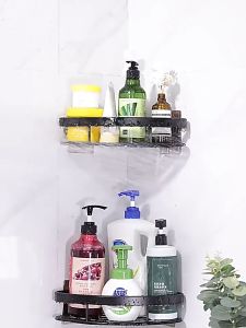 【ready stock】No punching  Bathroom Rack Bathroom Shelf Corner Shelf Bathroom Storage Toilet Rack Bathroom Organizer Rak Bilik Mandi 浴室置物架 Aluminum Bathroom Rack Bathroom Corner Rack Shampoo Shower Dew Rack Bathroom Cosmetic Storage Rack