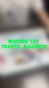 Hntob 28.8*22cm Wooden 16pcs Magnetic Train Toys Diy Traffic Recognition Early Educational Toy