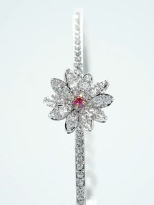 💖Swarovski💖Eternal Flower Pink Flower Diamond Bracelet S925 Sterling Silver Womens Fashion Bracelet Hypoallergenic Non-allergenic Valentines Day Gift Birthday Gift for Girlfriend Bestie