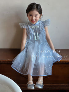 ชุดเดรสเจ้าหญิงสไตล์จีนใหม่ ชุดเด็กผู้หญิง ชุดราตรี ชุดเดรสผ้าตาข่าย ชุดเด็กวันเกิด ชุดเดรสเด็กผู้หญิง ชุดเดรสเด็กผู้หญิง