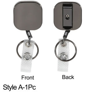 Metal Card Key Ring Clip Retractable Pull Key Ring Chain Reel Extendable Belt Reel ID Lanyard Name Tag Card Badge Holder