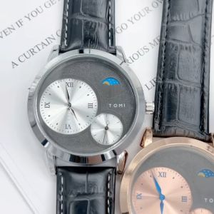 TOMI นาฬิกาแฟชั่น แบรนด์แท้ กันน้ำได้ สายหนังดีไซนสุดเก๋ ใส่แล้วเท่ระเบิด พร้อมกล่องแบรนด์ฟรี ตั้งเวลาให้พร้อมใช่งาน