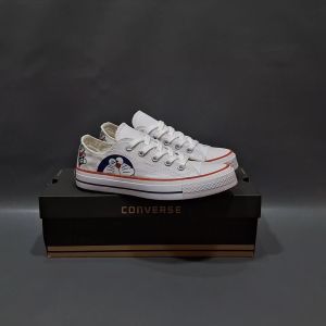 SEPATU CNVRS CT ALL STAR LOW X DORAEMON PUTIH POLOS 36-40 SNEAKERS PUTIH MOTIF KARAKTER KARTUN