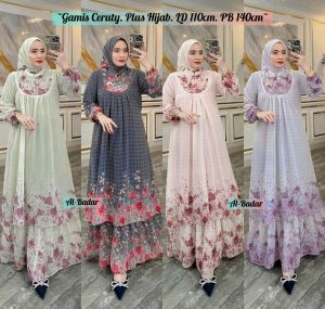 gamis set hijab ceruty babydol Malay premium